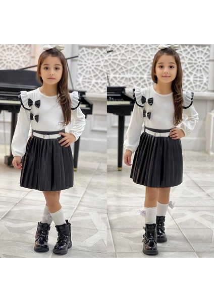 Deri Etekli Kız Çocuk Elbise modelleri