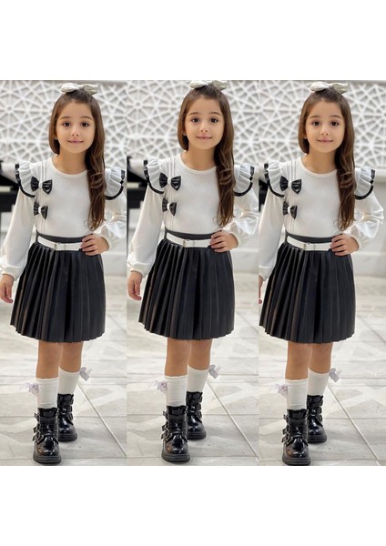 Deri Etekli Kız Çocuk Elbise fırsatları