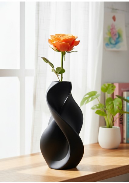 Siyah Spiral Vazo 20 cm indirimleri