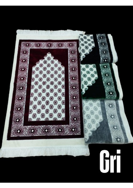 Çiçek Motif Akrilik Polyester Kadife Desenli Namazlık Seccade (110X70)CM 700 gr