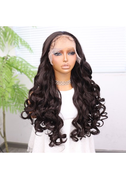 Açık Kahve Bebek Saçlı Fiber Sentetik Yoğun Dalgalı Tül Peruk fırsatları