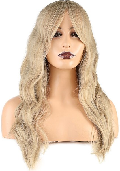 Dalgalı Perçemli Fiber Sentetik Orta Boy Peruk / Balköpüğü Platin Röfleli fiyatları