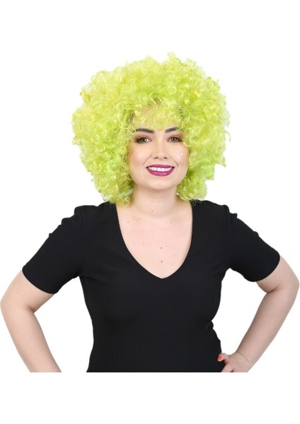 Animasyon Parti ve Palyaço Peruğu / Neon Yeşil fiyatları