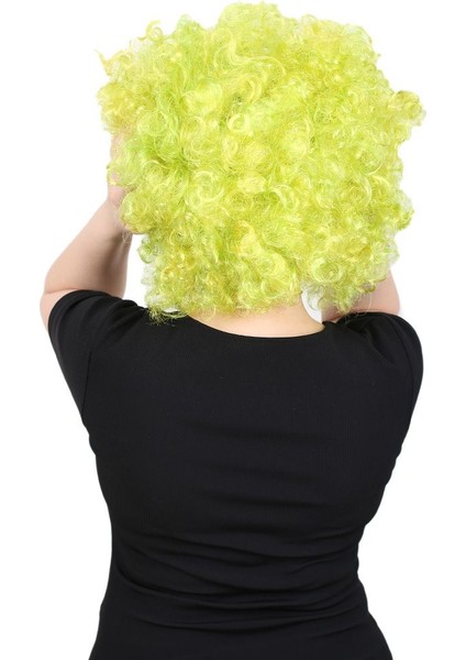 Animasyon Parti ve Palyaço Peruğu / Neon Yeşil indirimleri