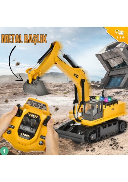 Oyuncak Uzaktan Konsol Kumandalı Ekskavatör Kepçe ve Kasası Kalkıp Inen Hafriyat Kamyonu 2'li Set fırsatları