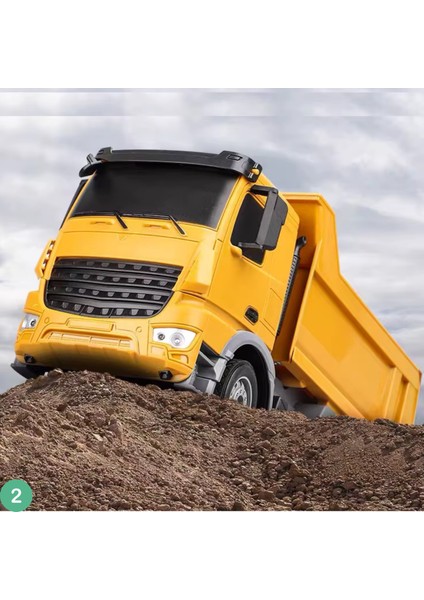 Oyuncak Uzaktan Konsol Kumandalı Ekskavatör Kepçe ve Kasası Kalkıp Inen Hafriyat Kamyonu 2'li Set