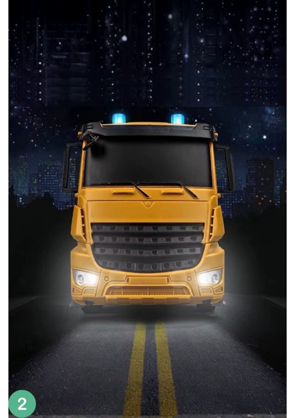 Oyuncak Uzaktan Konsol Kumandalı Ekskavatör Kepçe ve Kasası Kalkıp Inen Hafriyat Kamyonu 2'li Set