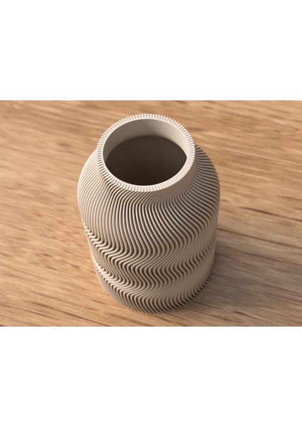 Luna Çizgili Bej 12CM Vazo fiyatları