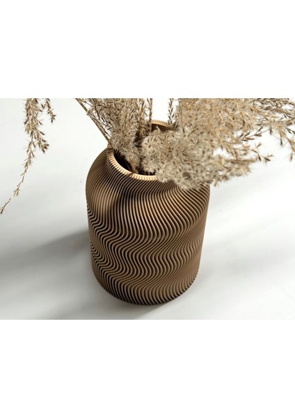 Luna Çizgili Bej 12CM Vazo modelleri