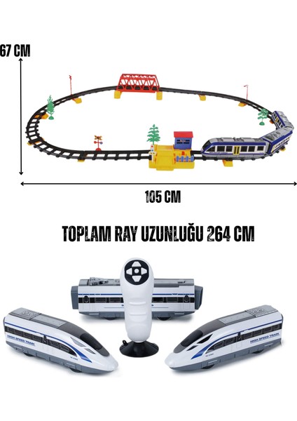 Oyuncak Pilli Uzaktan Kumandalı 49 Parça Manyetik Tren Seti Vagonlar Mıknatıs Ile Bağlanır Sesli ve Işıklı 264 cm Ray Uzunluğu fırsatları