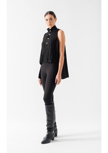 Dionigia Dik Yaka Yarım Pat Düğmeli Ön Örme Arka Nubuk Triko Lacivert fiyatları