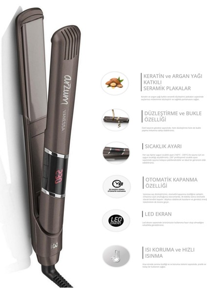 Vanessa Saç Düzleştirici, Keratin ve Argan Yağı ile Parlaklık Sağlar fiyatları