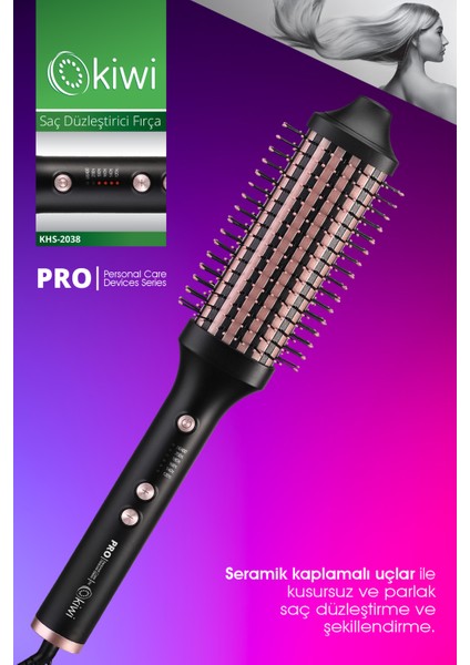 Seramik Kaplamalı Saç Düzleştirici Fırça ile Mükemmel Sonuçlar
