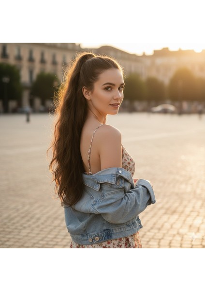 Bağlamalı Dalgalı At Kuyruğu / Açık Kahve