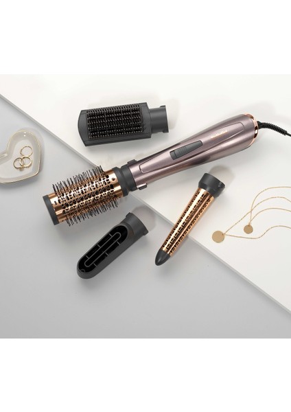 Hava Üflemeli Saç Şekillendirme Seti, 1000W, 4 Başlık, Iyon Teknolojisi fiyatları