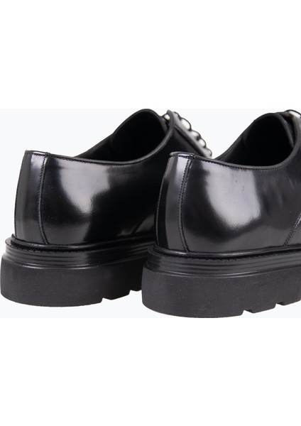Erkek Klasik Ayakkabı Bağcıklı Eva Yüksek Rahat Taban Hakiki Deri Siyah Açma fırsatları
