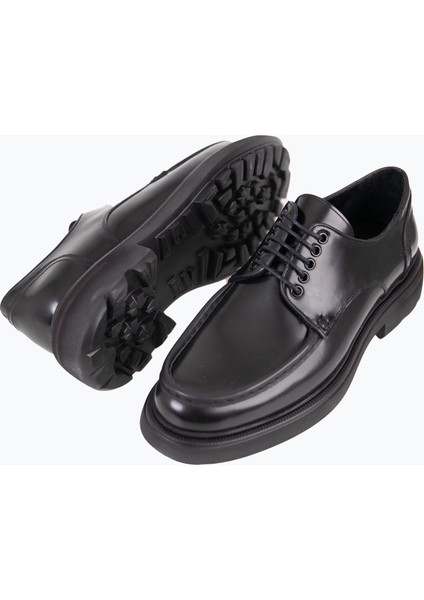 Erkek Klasik Ayakkabı Bağcıklı Yüksek Eva Rahat Taban Hakiki Deri Siyah Açma modelleri