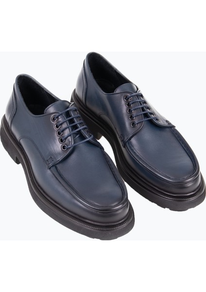 Erkek Klasik Ayakkabı Bağcıklı Yüksek Eva Rahat Taban Hakiki Deri Lacivert fiyatları
