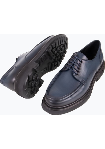 Erkek Klasik Ayakkabı Bağcıklı Yüksek Eva Rahat Taban Hakiki Deri Lacivert modelleri