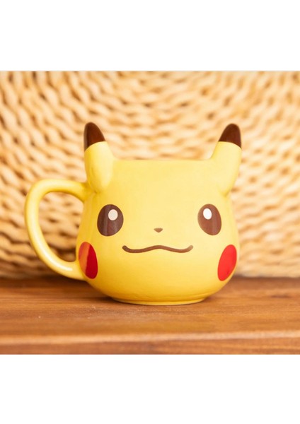 3D Pikachu Tasarım Seramik Kupa – Sevimli Karakter Mug