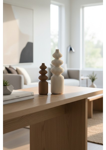 Iskandinav Vazo Büyük Boy Kahverengi 20CM fırsatları