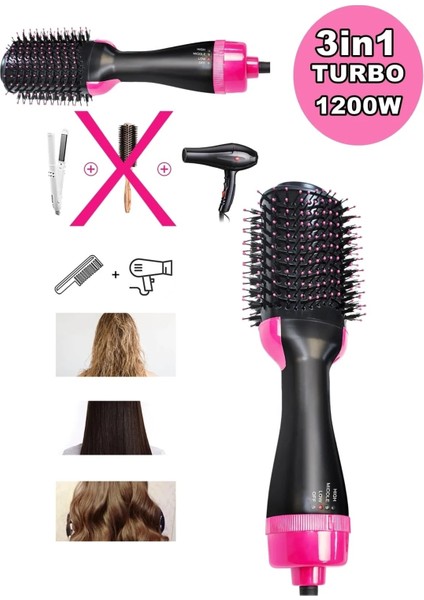 1200W Ultra Hava Üflemeli Saç Şekillendirici ve Kurutma Tarak