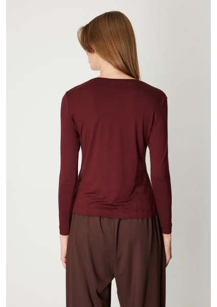 On Metal Aksesuarlı Sıfır Yaka Basic Bluz 61303 modelleri