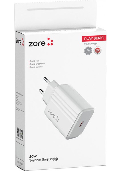 ​tekno Grup Zore Play Serisi Pl2 20W Pd Seyahat Şarj Aleti - Beyaz