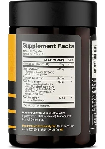 Onnit Alpha Brain Daily Cognitive Support 78 Kapsül fiyatları
