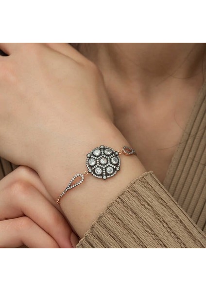 Gümüş Rose Elmas Montür Bileklik fiyatları