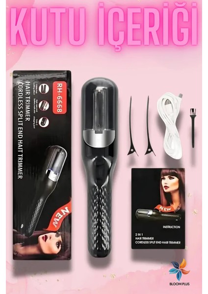 Siyah Otomatik Saç Kırık Alma Makinesi, Pratik ve Güvenli Kullanım