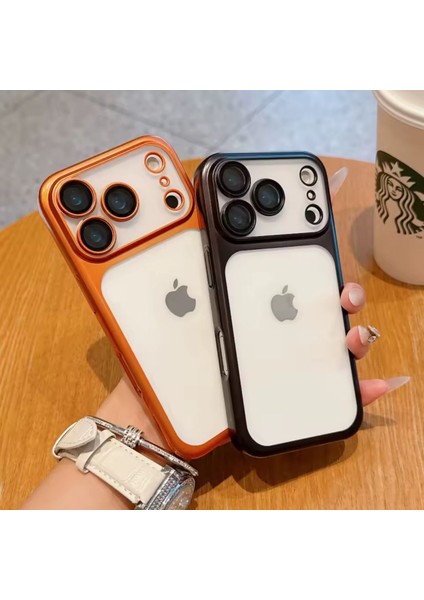 iPhone 17 Pro Max Kılıf Tam Kamera Korumalı Metalik Parlak Renkli Kenarlı Yumuşak Lensli Silikon Arkası Şeffaf Kapak modelleri