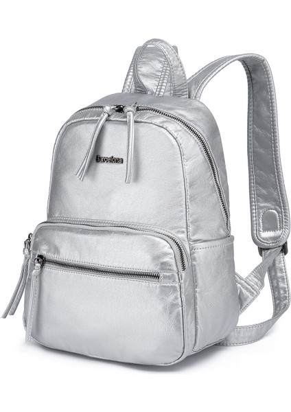 Barcelona Orta Boy Çok Cepli Yumuşak Tasarım Spor ve Günlük Kadın Sırt Çantası Platin fiyatları