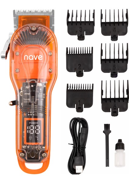 Kablosuz Profesyonel Tıraş Makinesi, T-Bıçaklı, Lcd, Usb, 6 Taraklı