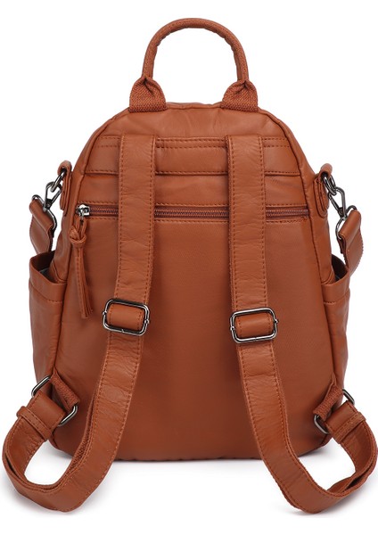 Barcelona Orta Boy Çok Cepli Omuz Askılı Spor ve Günlük Kadın Sırt Çantası Taba modelleri