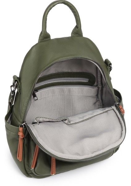 Barcelona Orta Boy Çok Cepli Omuz Askılı Spor ve Günlük Kadın Sırt Çantası Taba indirimleri