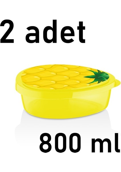 Qlux Ideas 2 Adet 800 ml Saklama Kabı Ev Ofis Okul Beslenme Kamp Piknik L-00924 Bpa Içermez