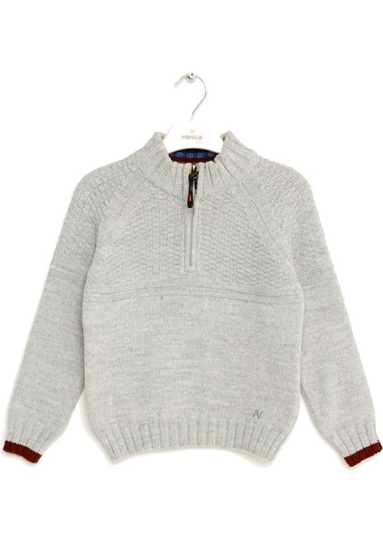 Erkek Çocuk Yarım Fermuarlı Triko Kazak 1-5 Yaş