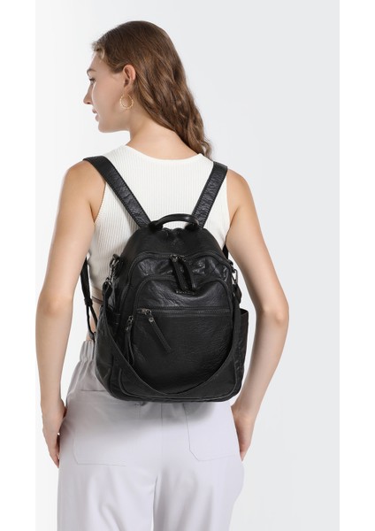 Barcelona Orta Boy Çok Cepli Omuz Askılı Spor ve Günlük Kadın Sırt Çantası Taba fırsatları