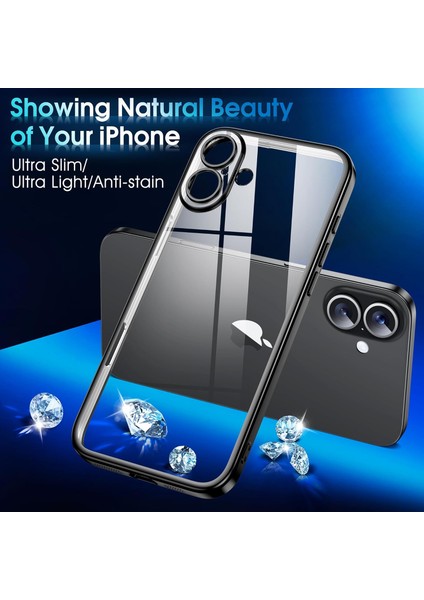 iPhone 17 Kılıf Tam Kamera Lens Koruyucu Metalik Parlak Renkli Kenarlı Yumuşak Silikon Lensli Kapak Arkası Şeffaf Kapak modelleri