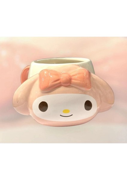 Ithal My Melody 3D Tasarım Seramik Kupa – Sevimli Karakter Mug – Pembe Kulplu Kupa