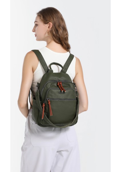 Barcelona Orta Boy Çok Cepli Omuz Askılı Spor ve Günlük Kadın Sırt Çantası Platin fırsatları