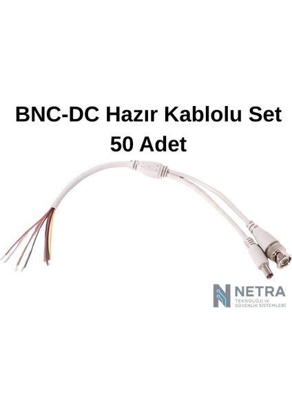 Bnc – Dc Hazır Kablo (50 Adet) Kamera Güvenlik Sistemi Bağlantı Kablosu