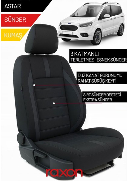 Ford Tourneo Courier 2019 ve Sonrası Için Tay Tüyü Oto Koltuk Kılıfı