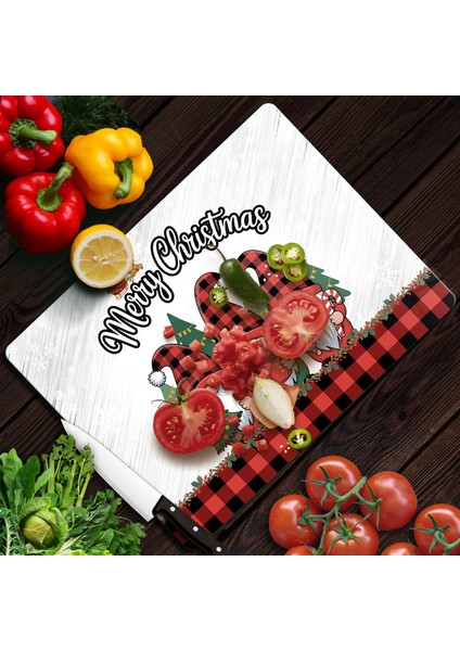 Cam Kesme Tahtası ve Sunumluk Yılbaşı Gnome Cüce Desenli 30 x 40 cm fiyatları