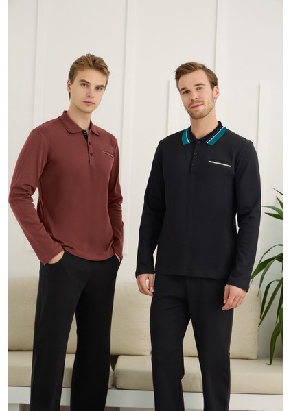 Erkek Uzun Kollu Polo Yaka Eşofman Takımı