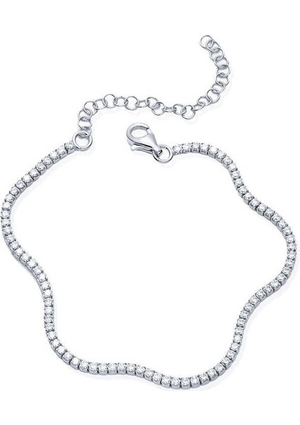 Gümüş 2 mm Su Yolu Kadın Bileklik