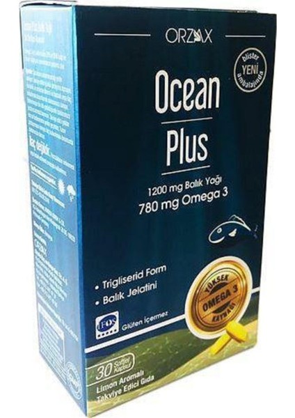 Ocean Plus Omega 3 Balık Yağı Limon 30 Softjel Kapsül