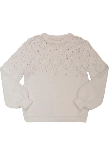 Kız Çocuk Balon Kol Triko Kazak 6-16 Yaş - 422410