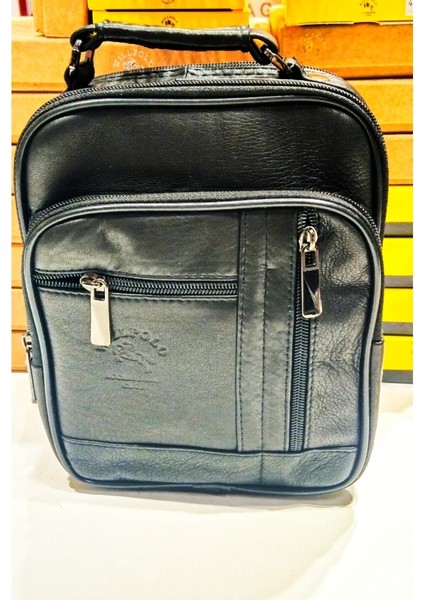 Kasalı Bölmeli Deri Erkek Çantası